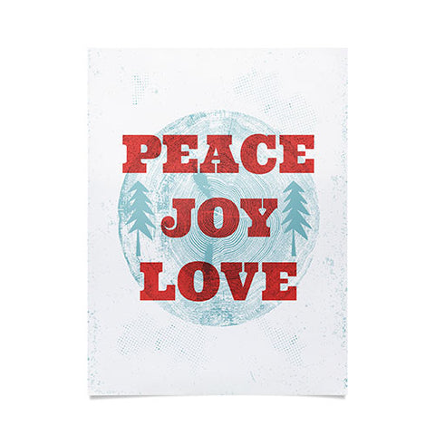 Heather Dutton Peace Joy Love Woodcut Poster