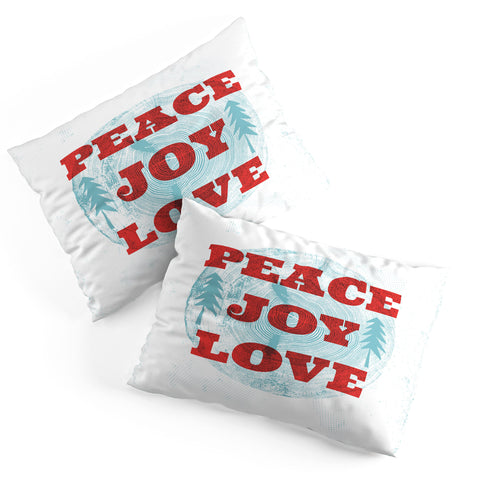 Heather Dutton Peace Joy Love Woodcut Pillow Shams