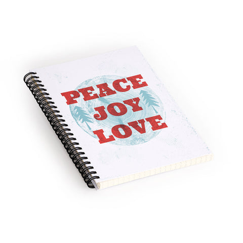 Heather Dutton Peace Joy Love Woodcut Spiral Notebook