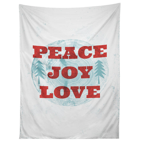 Heather Dutton Peace Joy Love Woodcut Tapestry