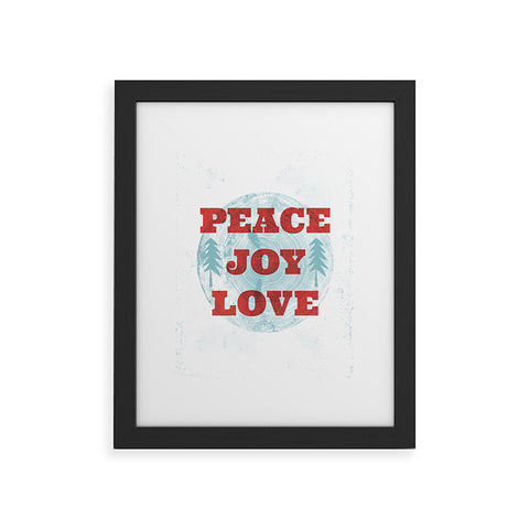 Heather Dutton Peace Joy Love Woodcut Framed Art Print