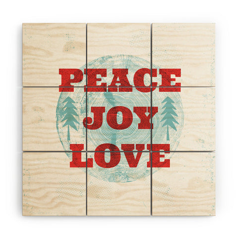 Heather Dutton Peace Joy Love Woodcut Wood Wall Mural