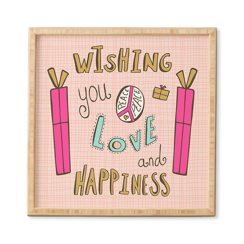 Heather Dutton Peace Love And Happiness Framed Wall Art