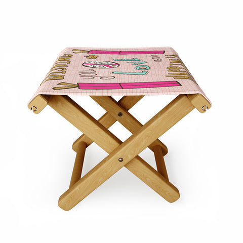Heather Dutton Peace Love And Happiness Folding Stool