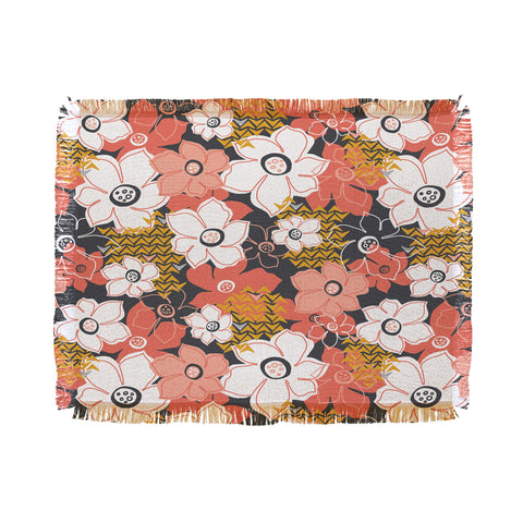 Heather Dutton Petals And Pods Lava Throw Blanket