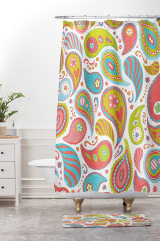 Heather Dutton Power Paisley Shower Curtain And Mat