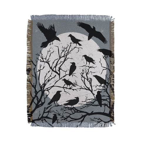 Heather Dutton Ravens Call Midnight Throw Blanket