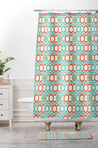 Heather Dutton Ring A Ding Shower Curtain And Mat