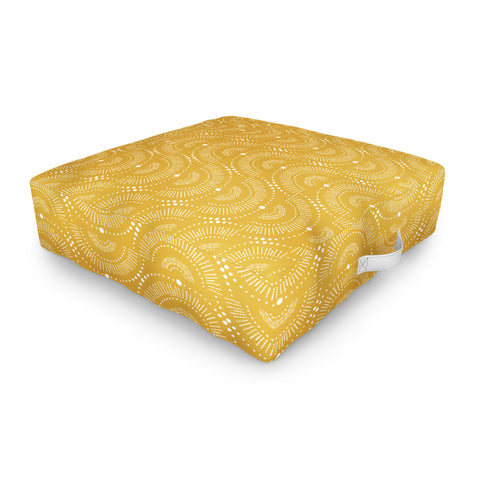 Heather Dutton Rise And Shine Yellow Outdoor Floor Cushion