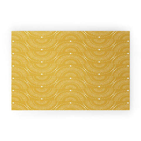 Heather Dutton Rise And Shine Yellow Welcome Mat
