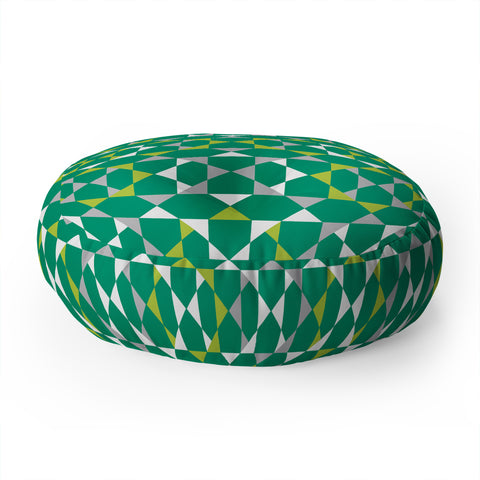 Heather Dutton Rocktagon Emerald Floor Pillow Round
