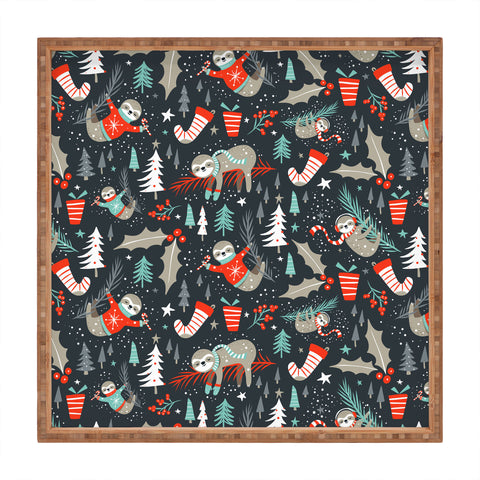 Heather Dutton Slothy Holidays Square Tray