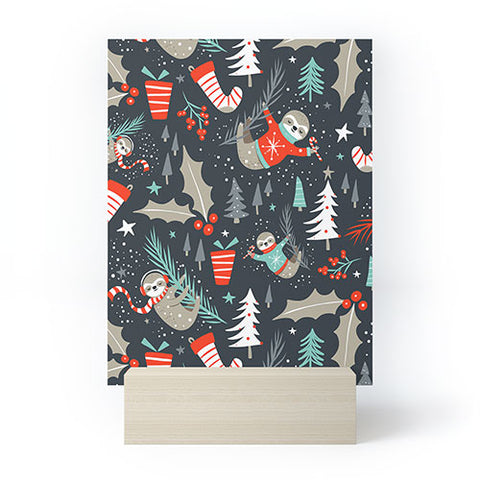 Heather Dutton Slothy Holidays Mini Art Print