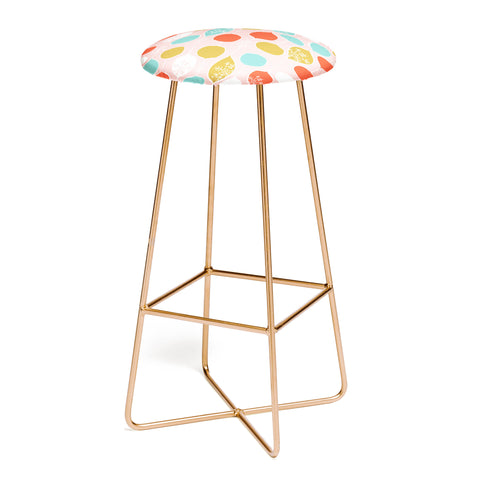 Heather Dutton Snowflake Holiday Bobble Chill Pink Bar Stool