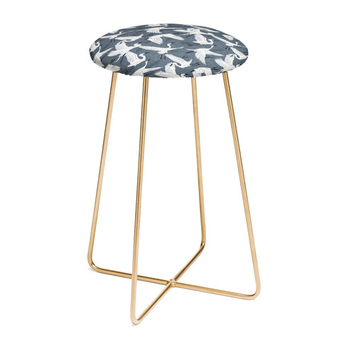 Heather Dutton Soaring Wings Steel Blue Grey Counter Stool