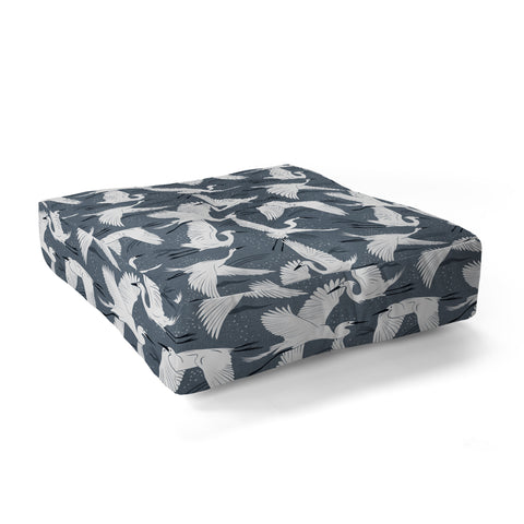 Heather Dutton Soaring Wings Steel Blue Grey Floor Pillow Square