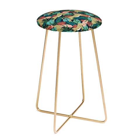 Heather Dutton Spotted Jungle Cheetahs Midnight Counter Stool