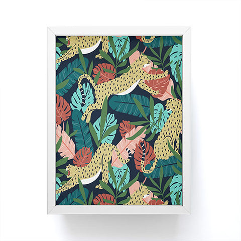 Heather Dutton Spotted Jungle Cheetahs Midnight Framed Mini Art Print