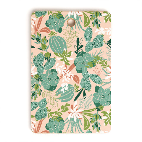 Heather Dutton Succulent Garden Blush Cutting Board Rectangle