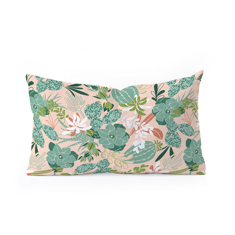 Heather Dutton Succulent Garden Blush Oblong Throw Pillow
