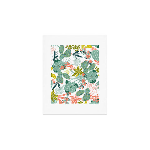 Heather Dutton Succulent Garden White Art Print