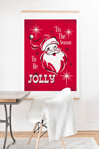 Heather Dutton Tis The Season Retro Santa Art Print And Hanger