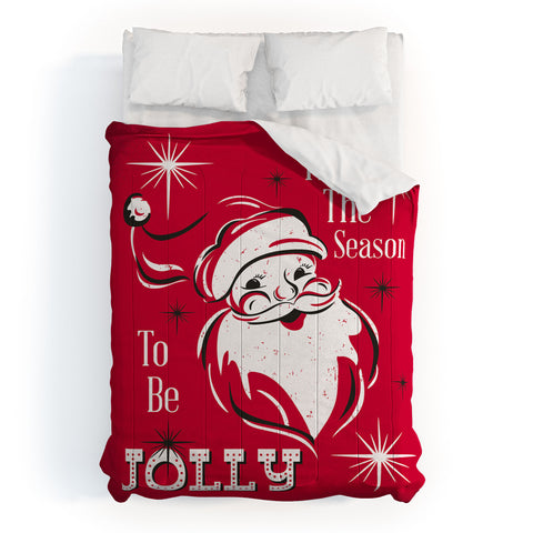 Heather Dutton Tis The Season Retro Santa Comforter