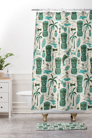 Heather Dutton Tropical Tiki Shower Curtain And Mat