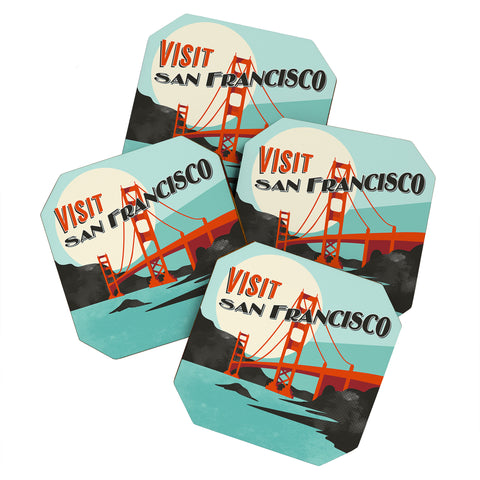 Heather Dutton Visit San Francisco Coaster Set