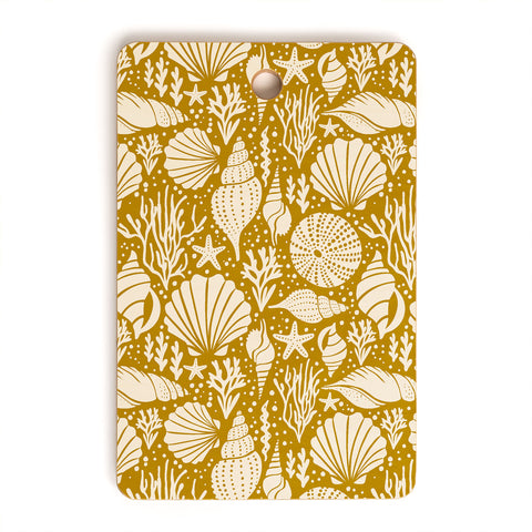 Heather Dutton Washed Ashore Gold Ivory Cutting Board Rectangle