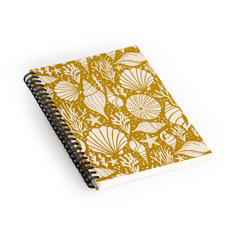 Heather Dutton Washed Ashore Gold Ivory Spiral Notebook