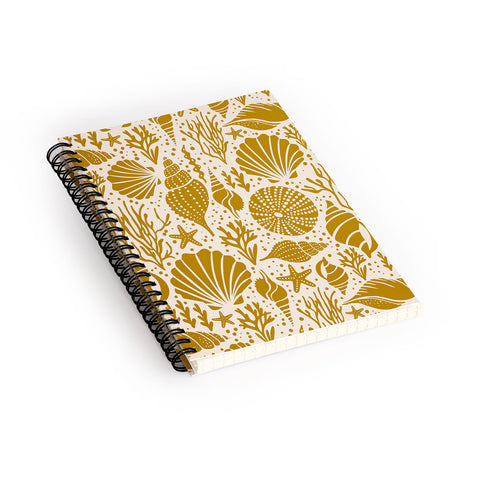 Heather Dutton Washed Ashore Ivory Gold Spiral Notebook