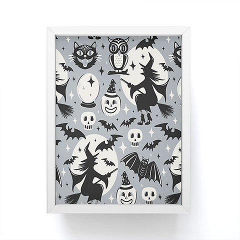 Heather Dutton Witchy Wonders Halloween Grey Framed Mini Art Print
