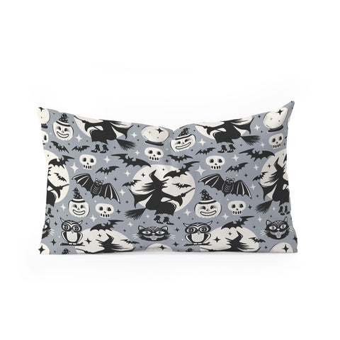 Heather Dutton Witchy Wonders Halloween Grey Oblong Throw Pillow
