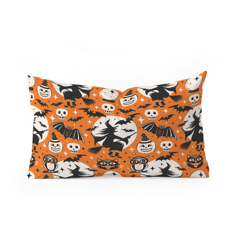 Heather Dutton Witchy Wonders Halloween Orange Oblong Throw Pillow