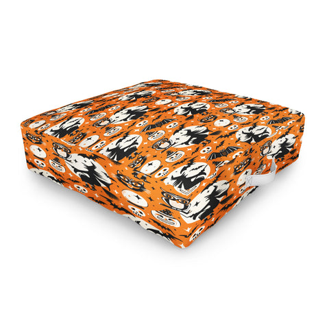 Heather Dutton Witchy Wonders Halloween Orange Outdoor Floor Cushion