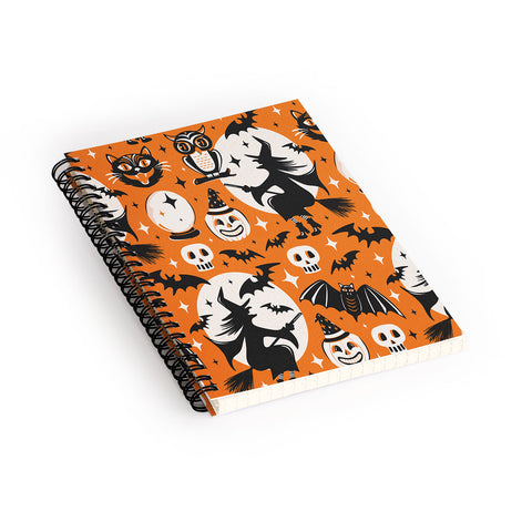 Heather Dutton Witchy Wonders Halloween Orange Spiral Notebook