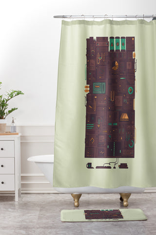 Hector Mansilla A F K Shower Curtain And Mat