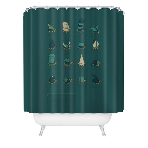Hector Mansilla A Study of Turtles Shower Curtain