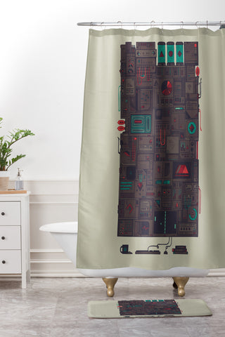 Hector Mansilla AFK Shower Curtain And Mat