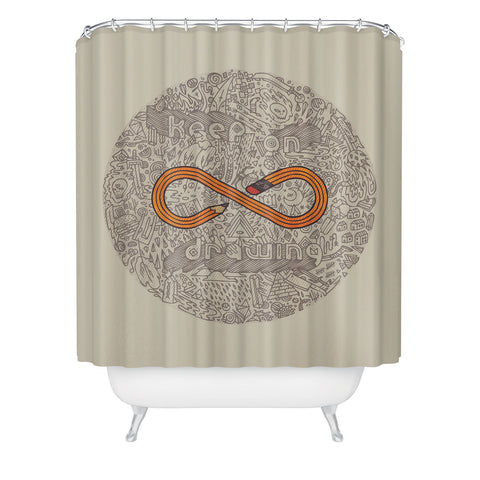 Hector Mansilla Draw Forever Shower Curtain