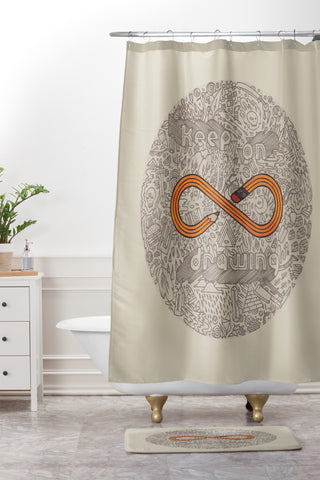 Hector Mansilla Draw Forever Shower Curtain And Mat