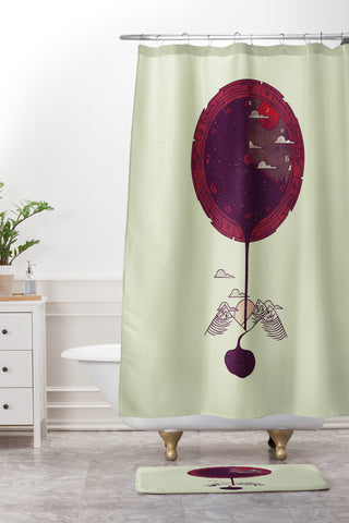Hector Mansilla Night Falling Shower Curtain And Mat