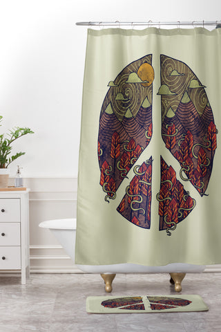 Hector Mansilla Peaceful Landscape Shower Curtain And Mat