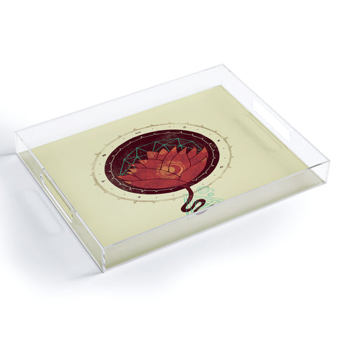 Hector Mansilla The Red Lotus Acrylic Tray