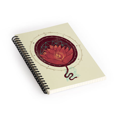 Hector Mansilla The Red Lotus Spiral Notebook