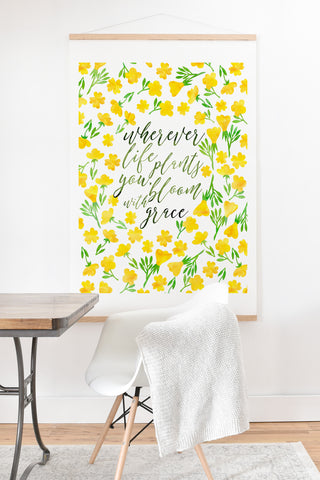 Hello Sayang Bloom with Grace Art Print And Hanger