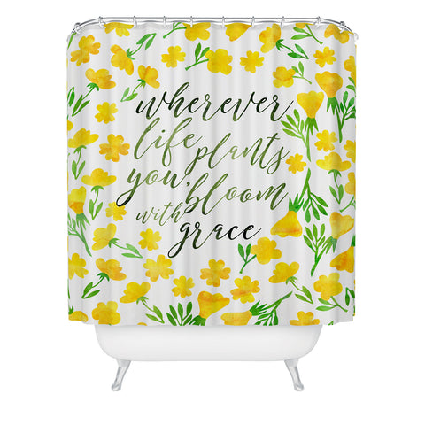 Hello Sayang Bloom with Grace Shower Curtain
