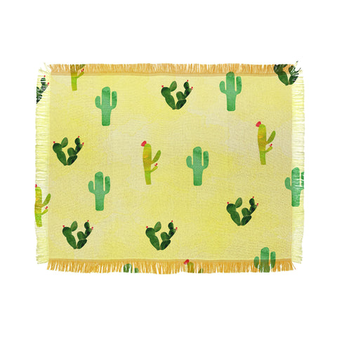 Hello Sayang Cactus Madnessa Throw Blanket