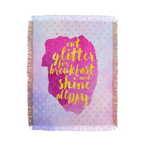 Hello Sayang Eat Glitter for Breakfast Throw Blanket